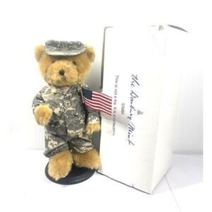 Danbury Mint Collectible Military Bear Flag Camouflage Outfit US Army Bear RARE